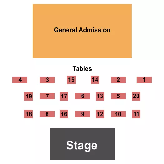 seating chart for Pig Pen BBQ - Endstage Tables - eventticketscenter.com