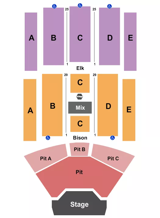 seating chart for Pinewood Bowl Theater - Needtobreathe - eventticketscenter.com
