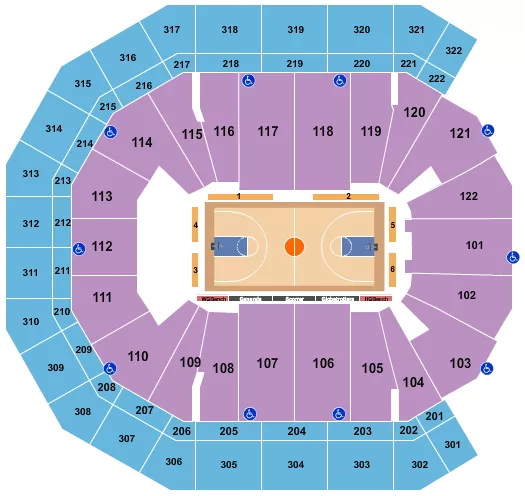 seating chart for Pinnacle Bank Arena - Basketball - Globetrotters - eventticketscenter.com