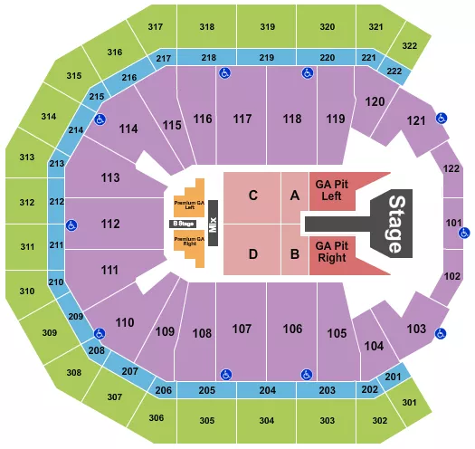 seating chart for Pinnacle Bank Arena - Brandon Lake - eventticketscenter.com