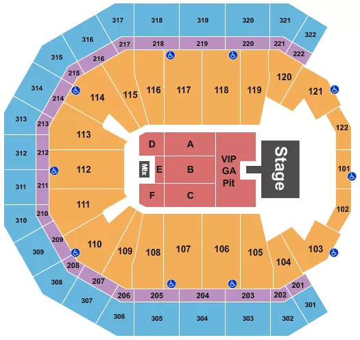 seating chart for Pinnacle Bank Arena - Cody Johnson - eventticketscenter.com