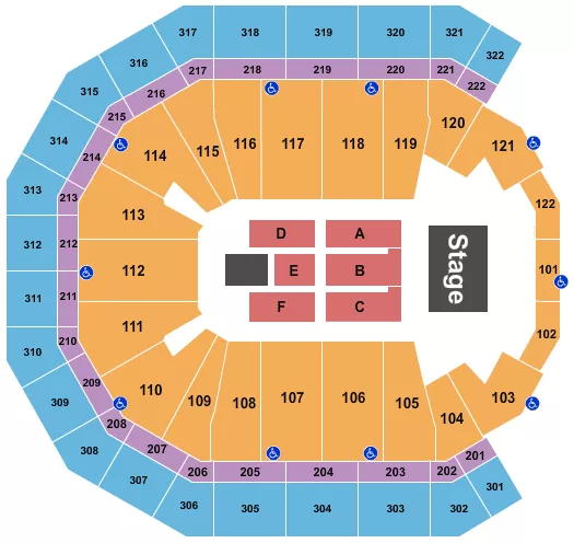 seating chart for Pinnacle Bank Arena - Endstage 3 - eventticketscenter.com