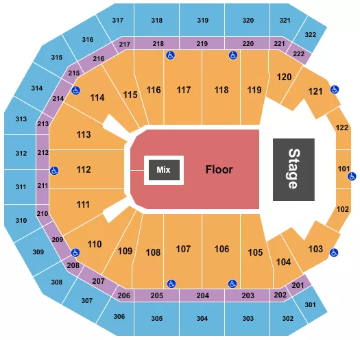seating chart for Pinnacle Bank Arena - Endstage GA Floor 2 - eventticketscenter.com