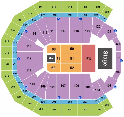seating chart for Pinnacle Bank Arena - Endstage GA Pit - eventticketscenter.com