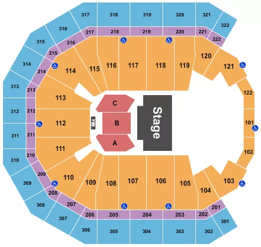 seating chart for Pinnacle Bank Arena - Half House - eventticketscenter.com