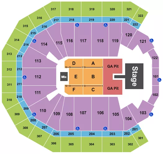 seating chart for Pinnacle Bank Arena - Parker McCollum - eventticketscenter.com