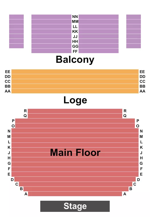 seating chart for Pioneer Memorial Theatre - Endstage - eventticketscenter.com