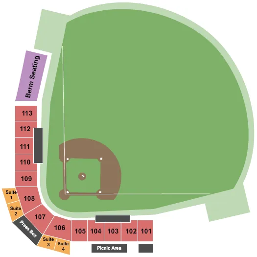 seating chart for Pioneer Park - TN - Baseball - eventticketscenter.com