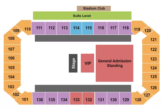 seating chart for Pitbull Stadium - Concert VIP - eventticketscenter.com