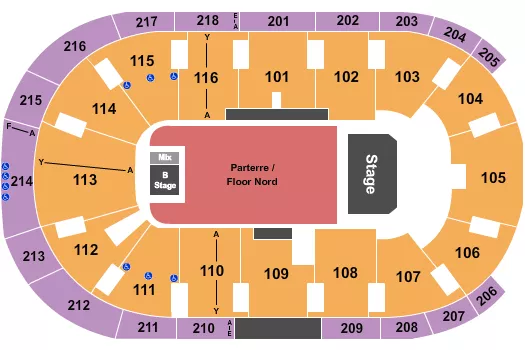 seating chart for Place Bell - B Stage - eventticketscenter.com