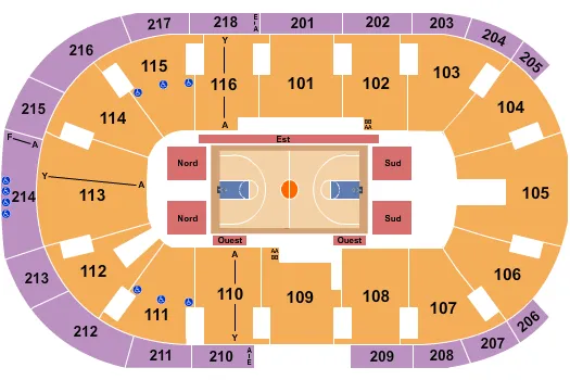 seating chart for Place Bell - Basketball - eventticketscenter.com