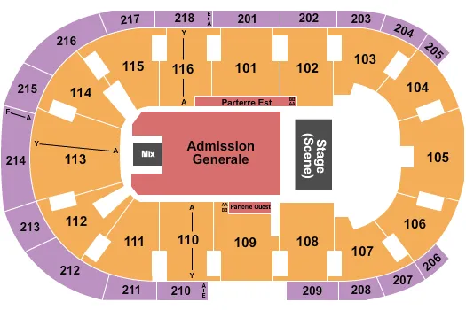 seating chart for Place Bell - End Stage GA - eventticketscenter.com