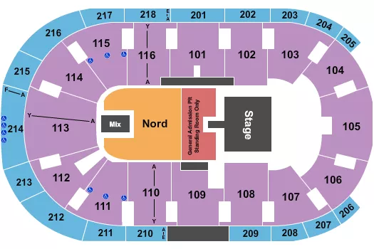 seating chart for Place Bell - Endstage Floor Nord & GA Pit - eventticketscenter.com