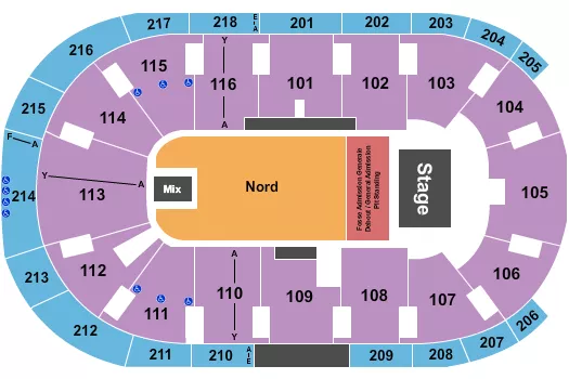 seating chart for Place Bell - Endstage GA 2 - eventticketscenter.com