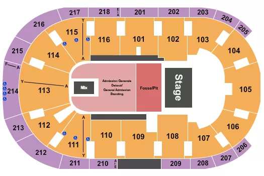 seating chart for Place Bell - Endstage Pit 4 - eventticketscenter.com