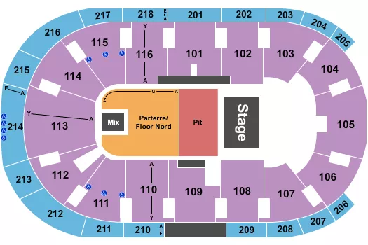 seating chart for Place Bell - Halfhouse GA Pit - eventticketscenter.com