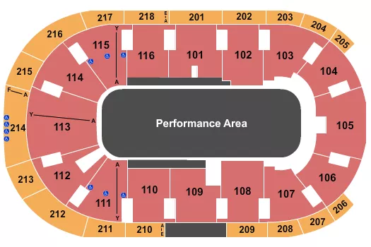 seating chart for Place Bell - Performance Area - eventticketscenter.com