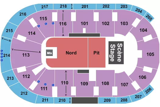 seating chart for Place Bell - Pit/Nord - eventticketscenter.com