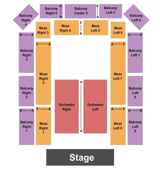 seating chart for Plymouth Memorial Hall - Endstage 4 - eventticketscenter.com