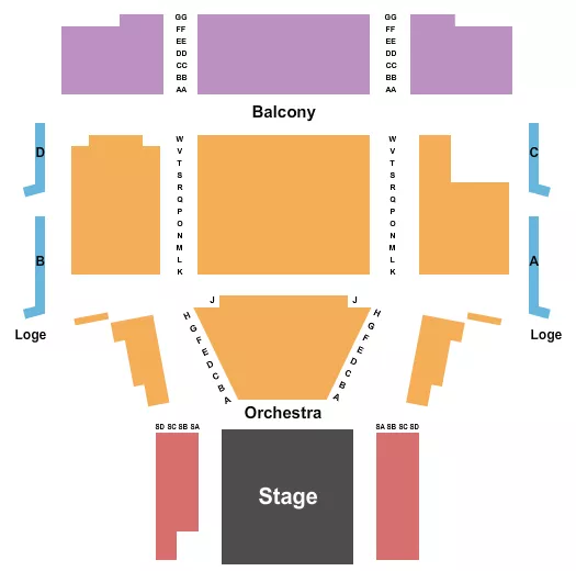 seating chart for The Port Theatre - Endstage 2 - eventticketscenter.com
