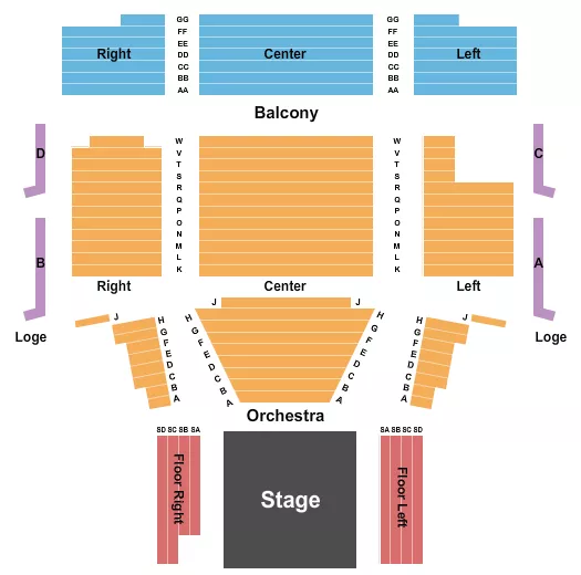 seating chart for The Port Theatre - Endstage 2 - eventticketscenter.com