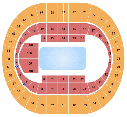 seating chart for Portland Veterans Memorial Coliseum - Disney On Ice - eventticketscenter.com