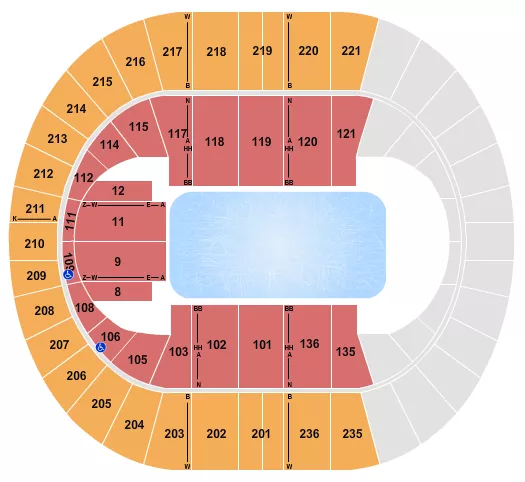 seating chart for Portland Veterans Memorial Coliseum - Disney On Ice - eventticketscenter.com
