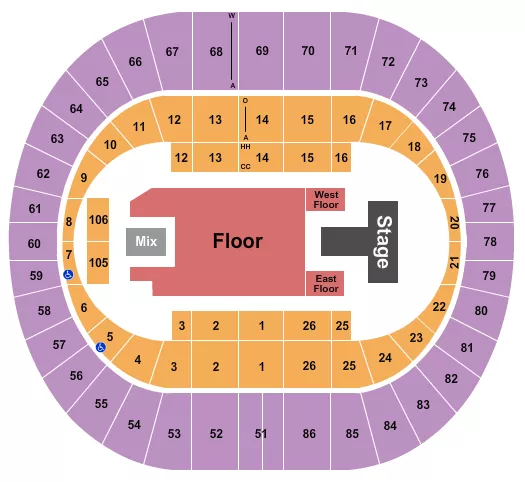 seating chart for Portland Veterans Memorial Coliseum - Maverick City Music - eventticketscenter.com