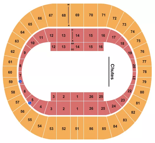 seating chart for Portland Veterans Memorial Coliseum - Rodeo - eventticketscenter.com