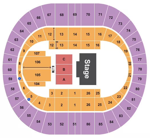 seating chart for Portland Veterans Memorial Coliseum - Theatre - eventticketscenter.com