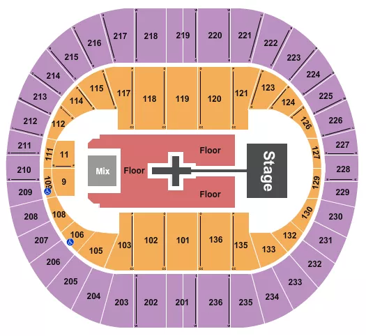 seating chart for Portland Veterans Memorial Coliseum - TobyMac - eventticketscenter.com