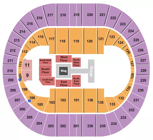 seating chart for Portland Veterans Memorial Coliseum - Wrestling - eventticketscenter.com