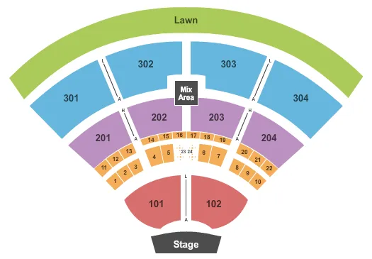 seating chart for Portneuf Health Trust Amphitheatre - End Stage - eventticketscenter.com