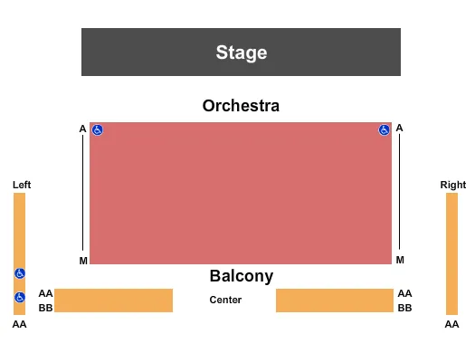 seating chart for Sheila & Hughes Potiker Theatre at Mandell Weiss Center - End Stage - eventticketscenter.com