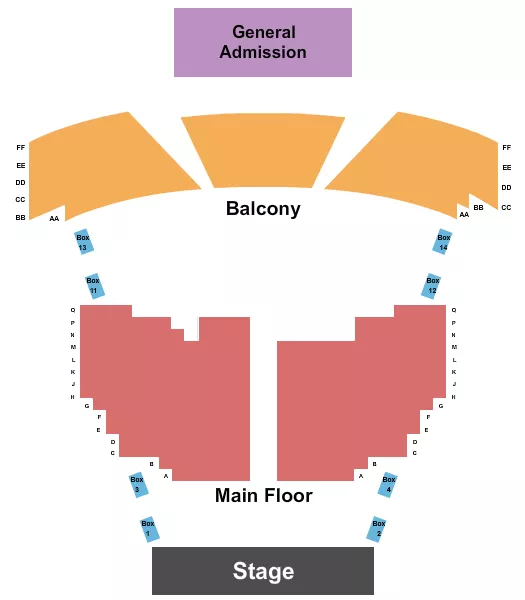 seating chart for Prescott Elks Theater at Prescott Elks Performing Arts Center - Endstage - eventticketscenter.com