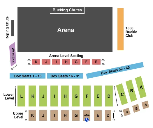 seating chart for Prescott Frontier Days - Rodeo - eventticketscenter.com