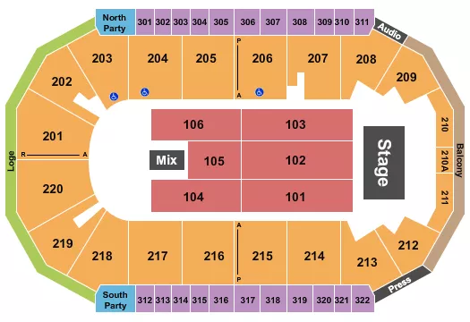 seating chart for Findlay Toyota Center - Comedy - eventticketscenter.com