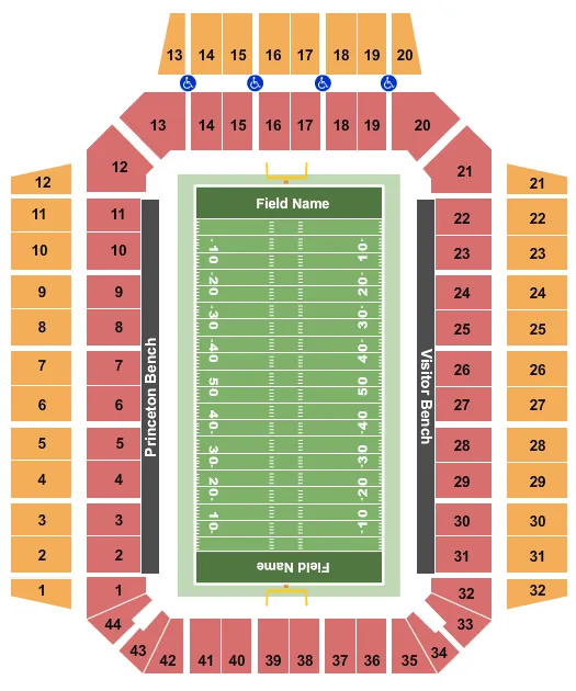 seating chart for Princeton Stadium - Football - eventticketscenter.com