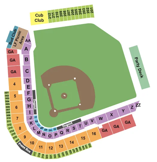 seating chart for Principal Park - Baseball - eventticketscenter.com