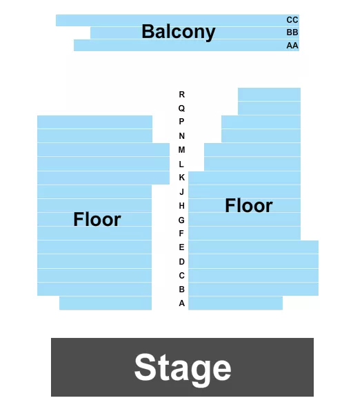 seating chart for Priscilla Beach Theatre - Endstage - eventticketscenter.com