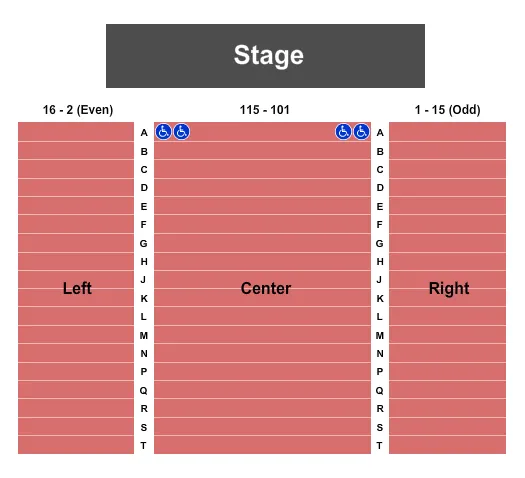 seating chart for Pritchard Laughlin Civic Center - Endstage - eventticketscenter.com