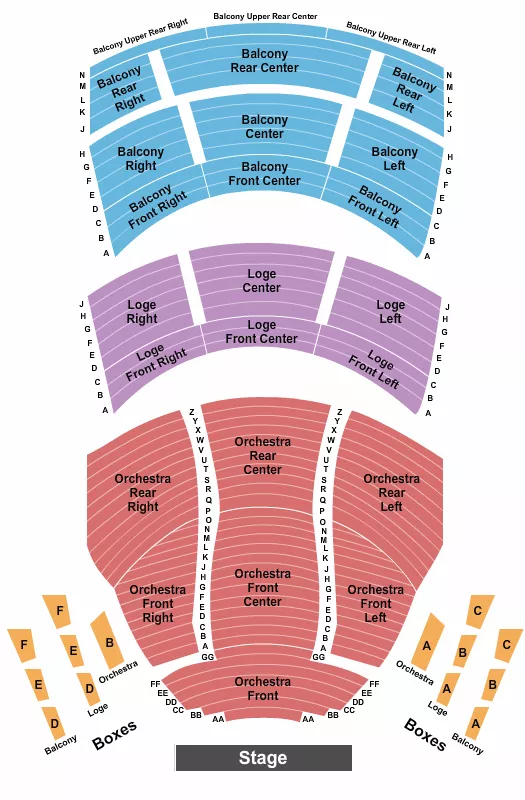 seating chart for Procter & Gamble Hall at Aronoff Center - End Stage - eventticketscenter.com