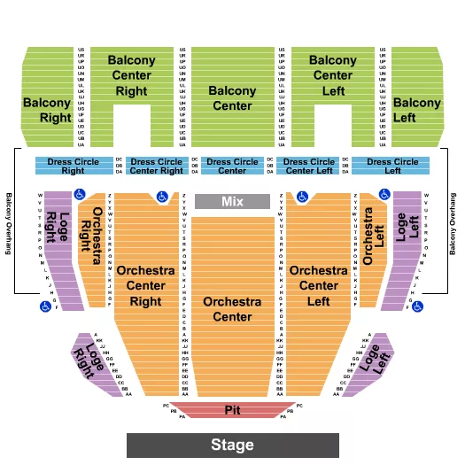 seating chart for Proctors Theatre - Endstage Pit - eventticketscenter.com