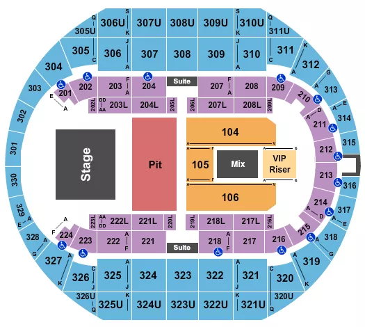 seating chart for Propst Arena At the Von Braun Center - Breaking Benjamin - eventticketscenter.com