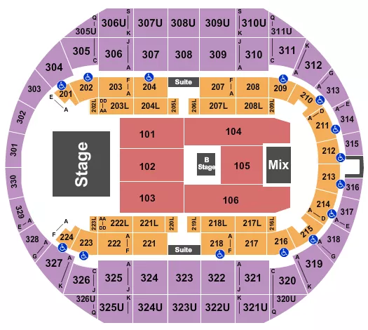 seating chart for Propst Arena At the Von Braun Center - Casting Crowns - eventticketscenter.com
