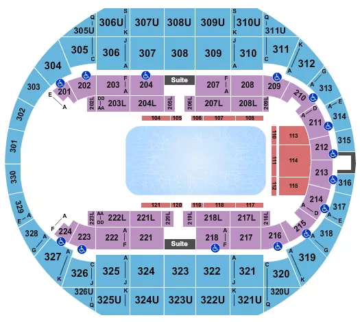 seating chart for Propst Arena At the Von Braun Center - Disney On Ice 2 - eventticketscenter.com