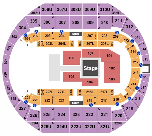 seating chart for Propst Arena At the Von Braun Center - Wrestling - AEW - eventticketscenter.com