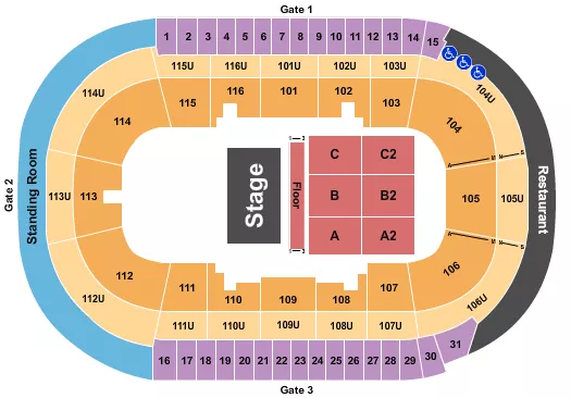 seating chart for Prospera Place - Half House 4 - eventticketscenter.com