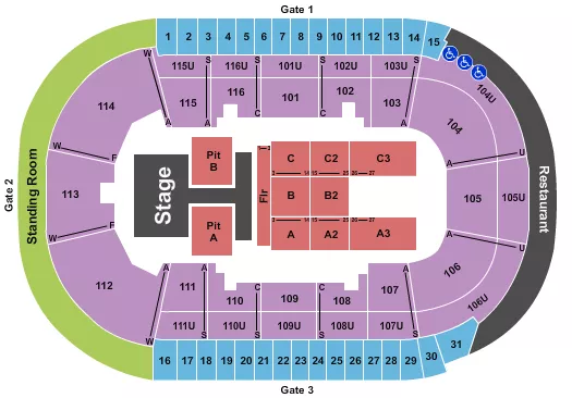 seating chart for Prospera Place - Old Dominion - eventticketscenter.com