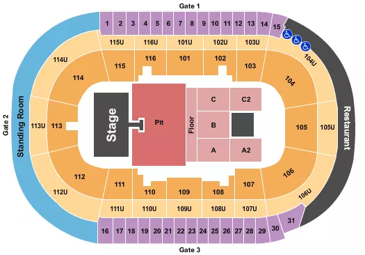 seating chart for Prospera Place - Riley Green - eventticketscenter.com